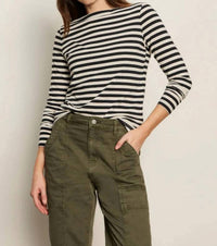 Sanctuary - Boatneck Long Sleeve Striped Tee