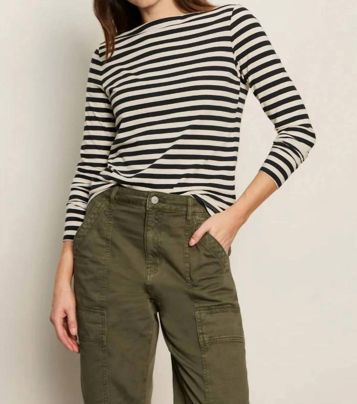 Sanctuary - Boatneck Long Sleeve Striped Tee