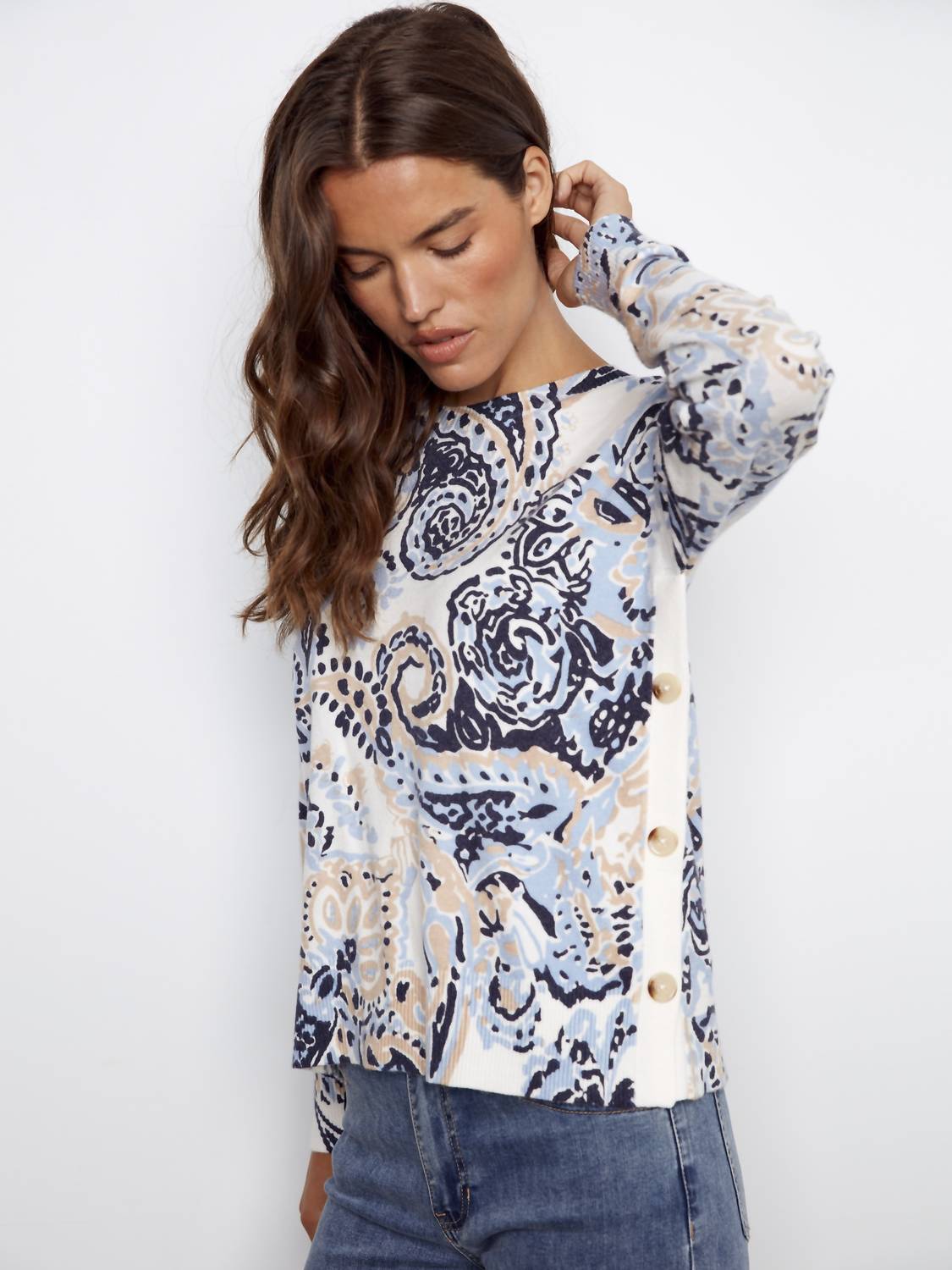 Charlie B - Knit Crew-neck Drop-shoulder Sweater