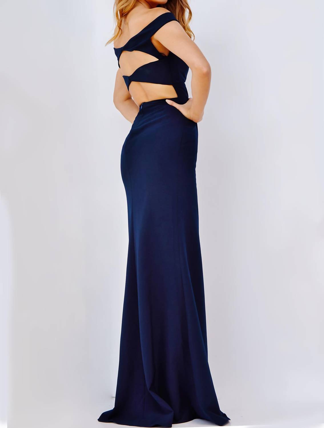 Jovani - Off The Shoulder Cut Out Dress