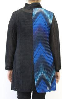 Aris A. - Mandarin Loose Weave Knit Jacket - PLUS
