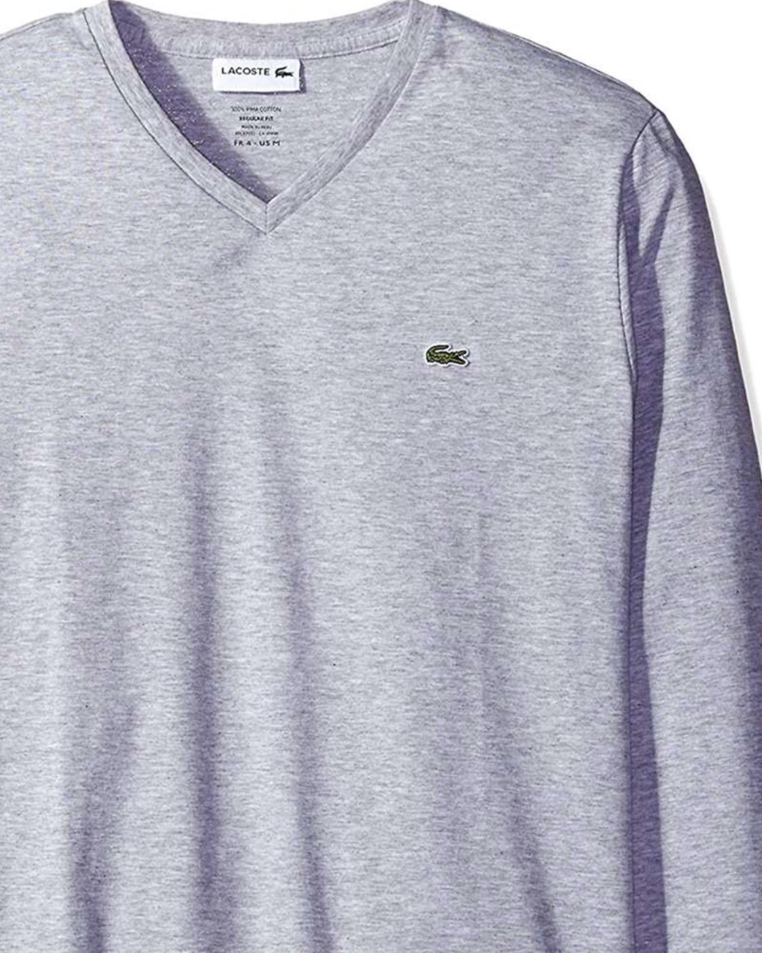 Lacoste - Men's Long Sleeve Jersey Pima V Neck T-shirt