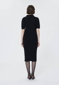 TARA JARMON Paulino Polo Shirt in black noir - women's blouse - detail view