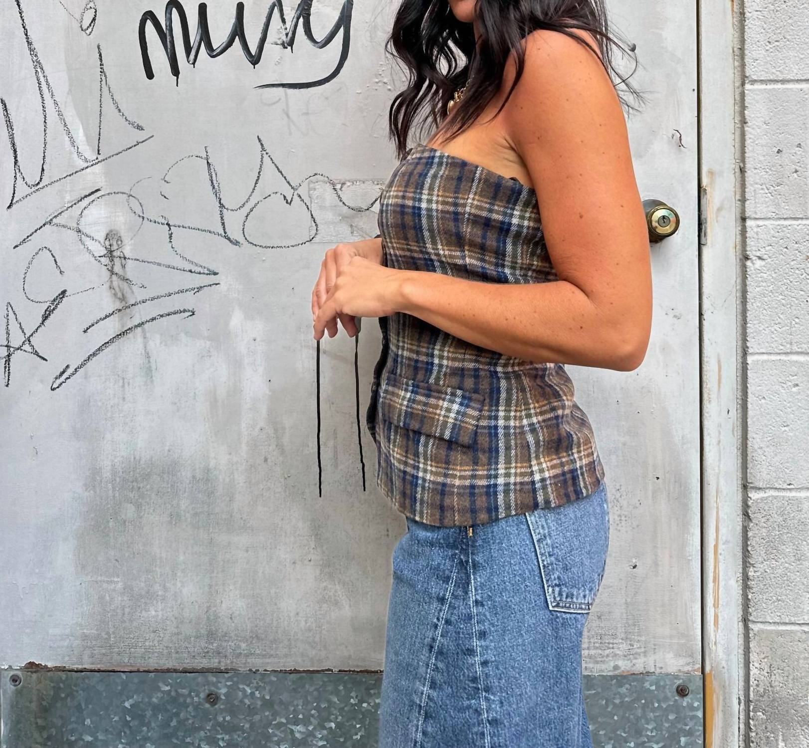 Sage The Label - Office Siren Plaid Waistcoat