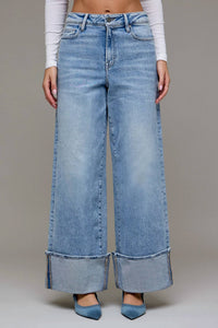 Hidden - HIGH RISE CUFF JEAN