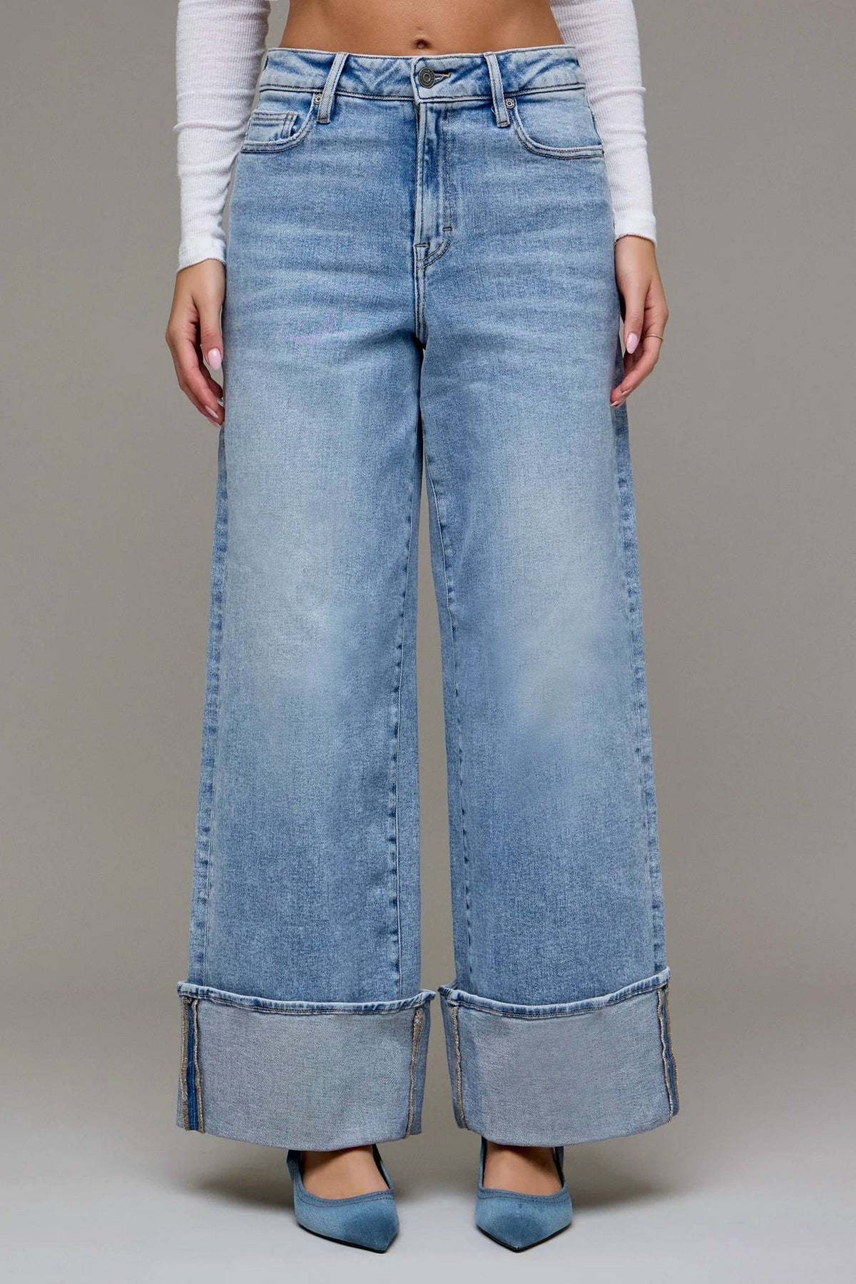 Hidden - HIGH RISE CUFF JEAN