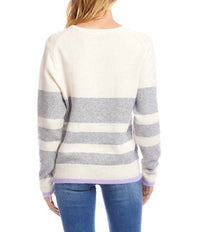 Karen Kane Stripe V-neck Sweater - women's sweater - alternate view