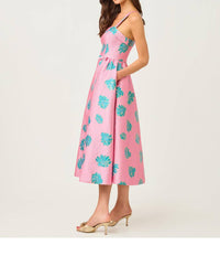 Lilly Pulitzer Rissy Midi Dress in conch shell pink jungle flower brocade - women's dress - view 4