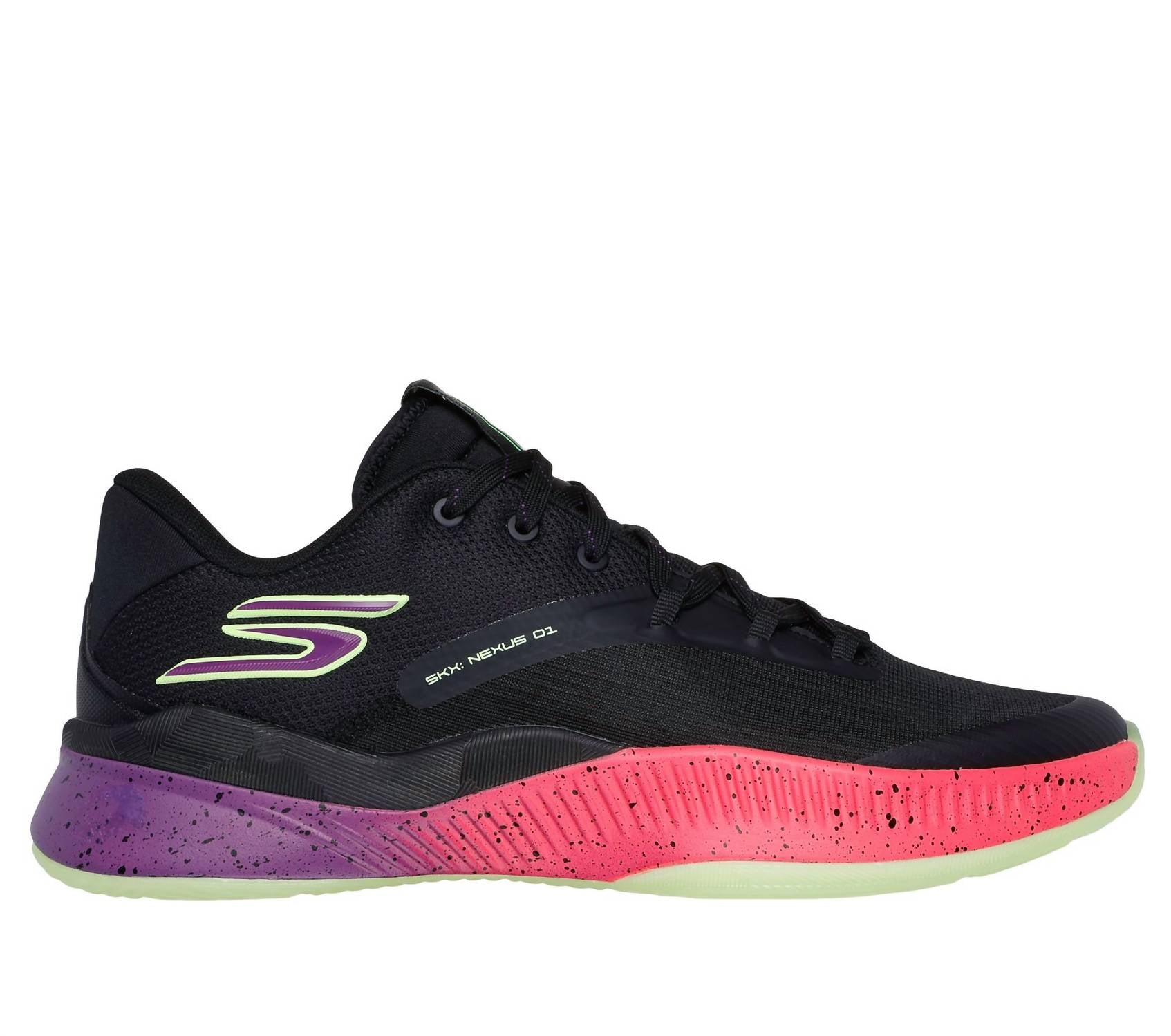 Skechers Men's Skx Nexus Basketball Shoe in black purple pink - men's shoe
