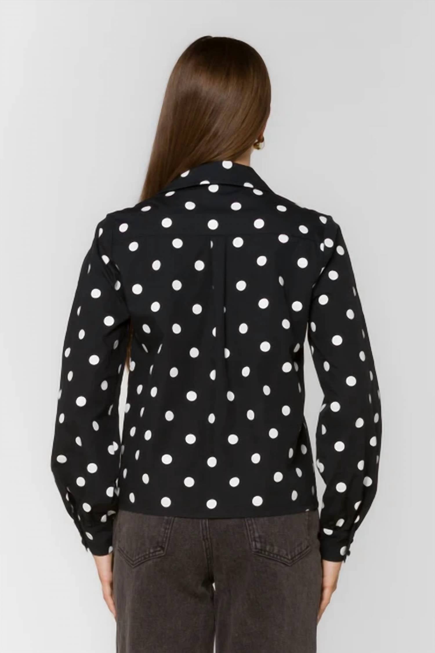 Velvet Heart - Carrisa Long Sleeve Polka Dots Top