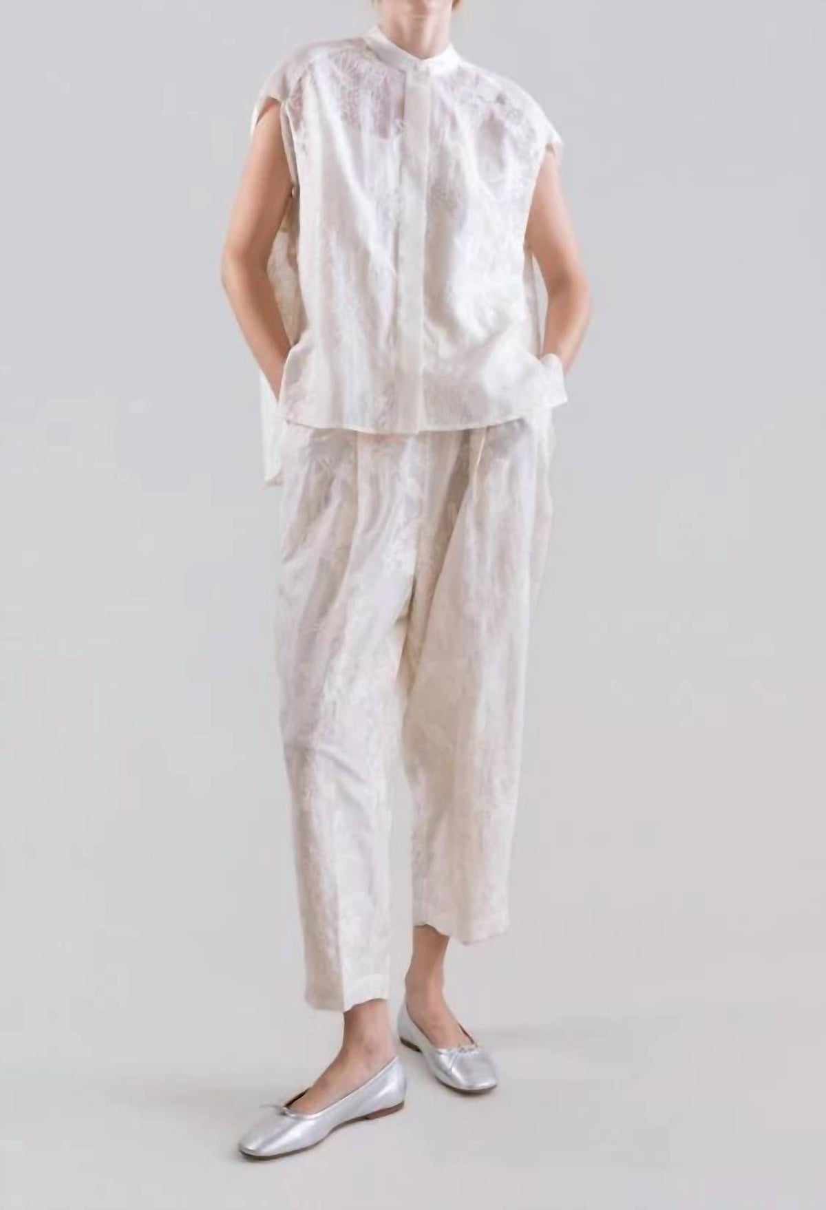 Psophia - Embroidered Tencel Blouse