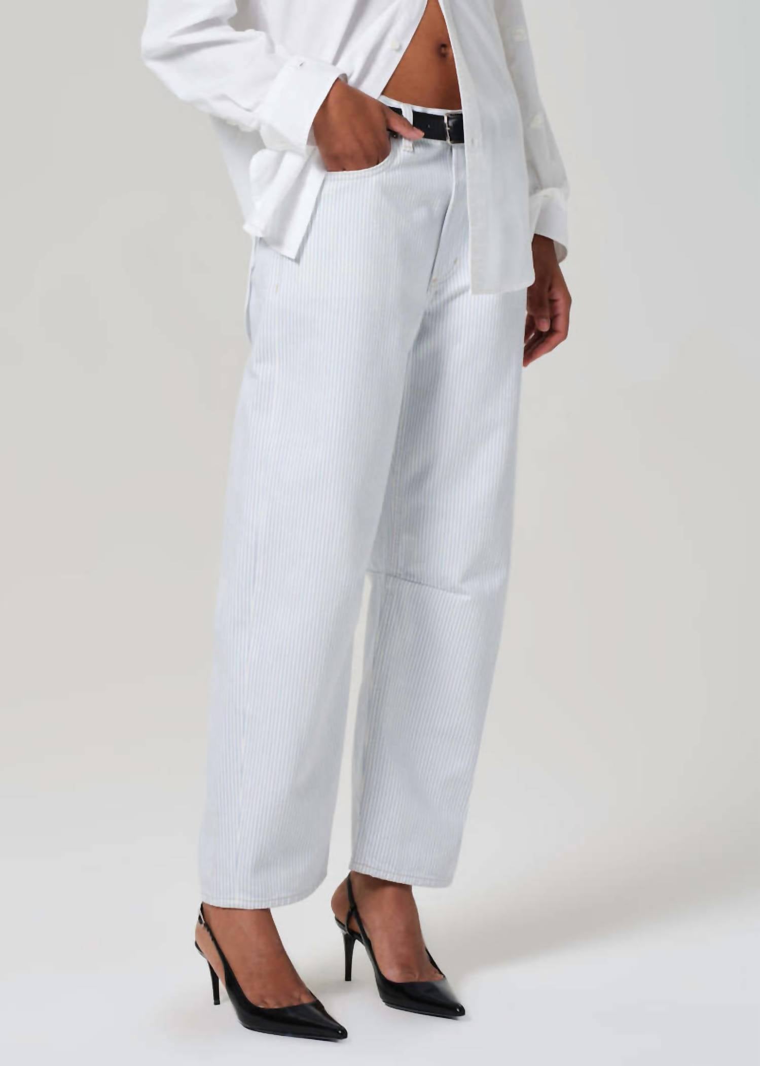 Citizens of Humanity Miro Reworked Jean in marine stripe - women's jeans - detail view