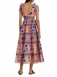 Farm Rio - Seashell Tapestry Midi Dress Seashell Tapestry Pink