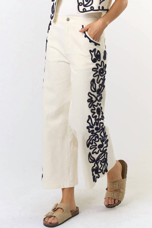 Lalavon - On A Whim Cord Detail Denim Pants