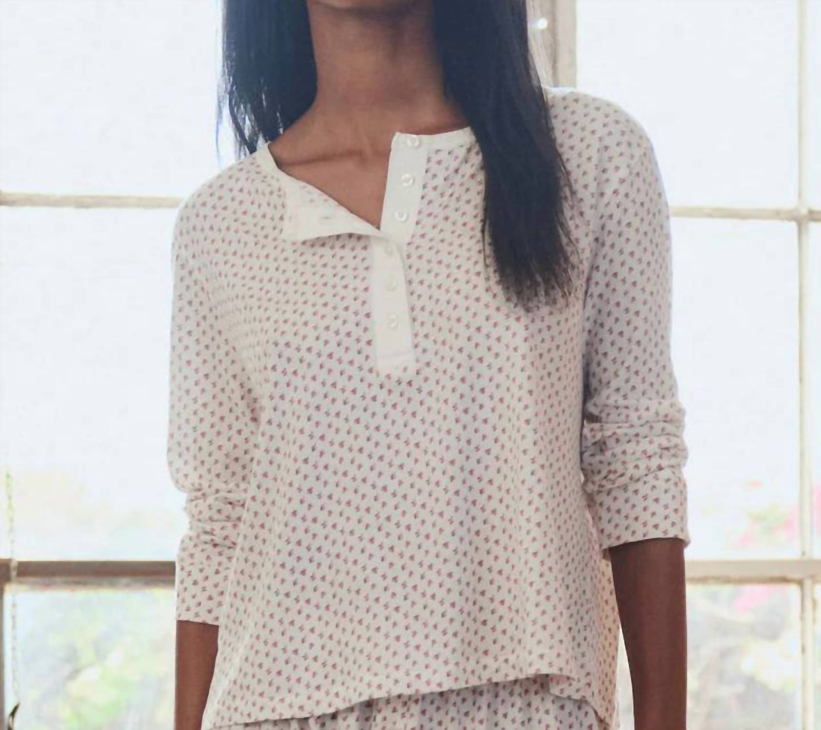 The Great. - Crop Sleep Henley Top