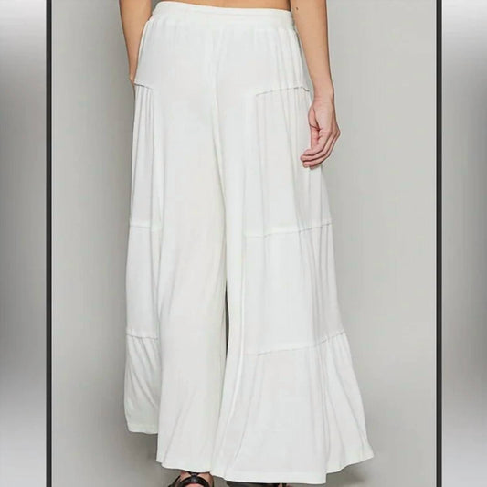Pol - Ivory Palazzo Patch Pants