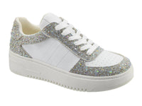 Corkys Footwear Women's Pregame Clear Rhinestone Sneakers in white - women's sneaker