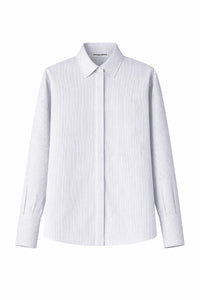 Gergana Ivanova Classic Button-down Amber Shirt in white black striped - women's shirt - view 4