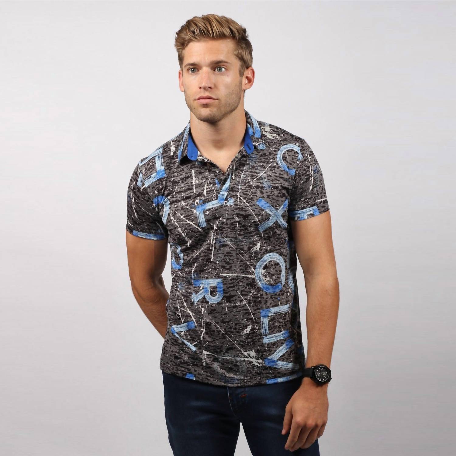 Eight X - Letters Print Polo Shirt