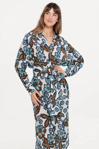 oneseason Jessie Oman Belted Maxi Dress in white - women's dress - alternate view