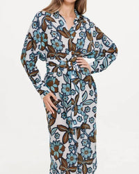oneseason Jessie Oman Belted Maxi Dress in white - women's dress - detail view