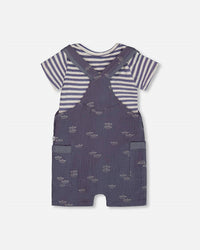 Deux Par Deux - Kids' Paper Boats Shortall Set