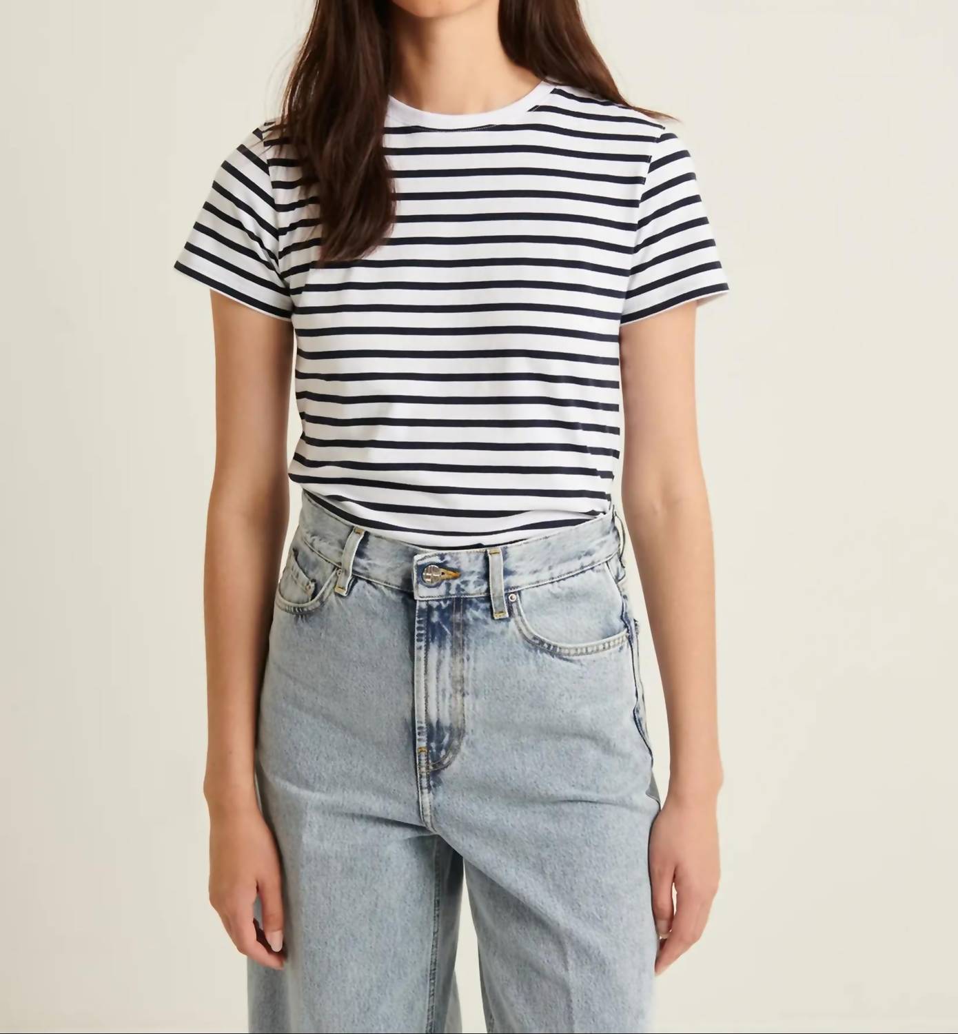 Patrick Assaraf - Iconic Classic Stripe Crew Tee