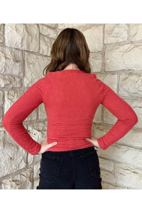 Scala - Long Sleeve Furry V Neck Sweater