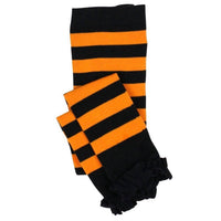 RuffleButts Babies And Toddlers Halloween Tights in black orange - kids' accessory