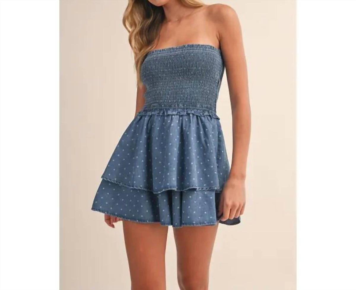 Klesis - Kinsley Polkadot Smocked Ruffled Romper