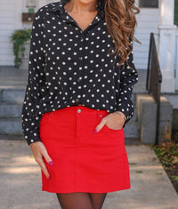 Jess Lea Nova Skirt in red - women's skirt - detail view