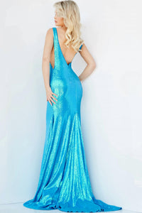 Jovani - Sheer Sides Sequin Dress