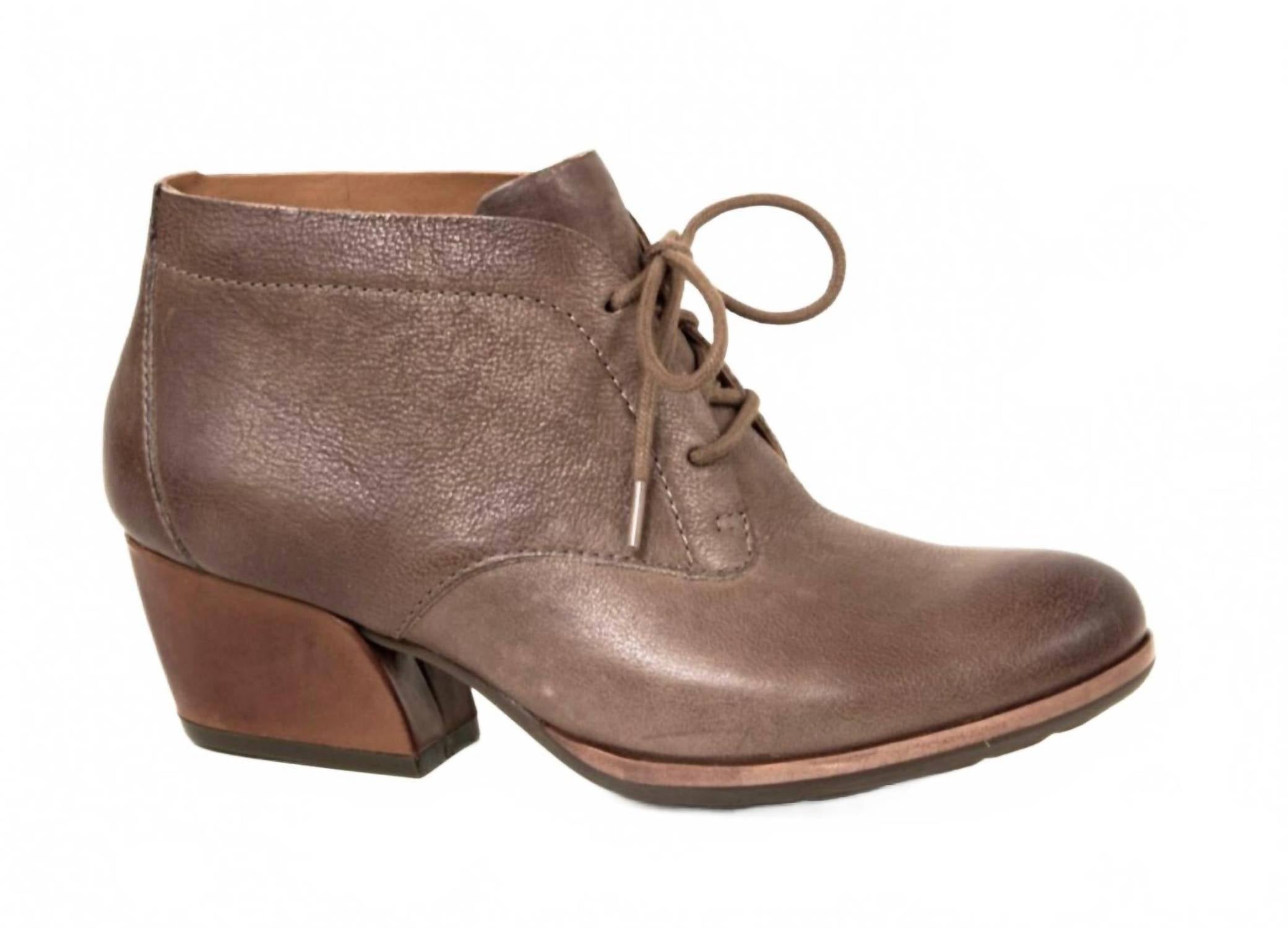 KORK-EASE Women's Helene Leather Ankle Boots in grey - women's shoe - detail view