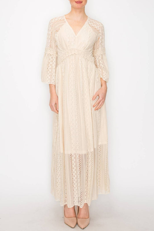 Origami - Sally Allover Lace Maxi Dress