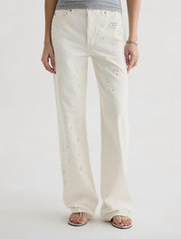 Ag Jeans - Billie Embellished Low Slung Straight Leg Jeans