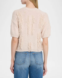 Autumn Cashmere - Short Sleeve Fringe Crew Sweater