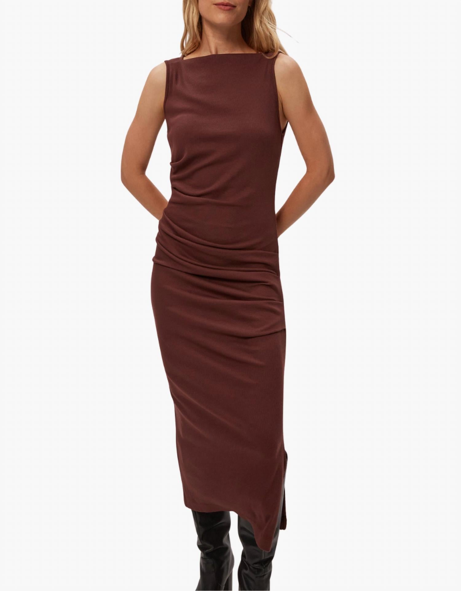 Michael Stars - Reign Knife Neck Midi Pleated Dress