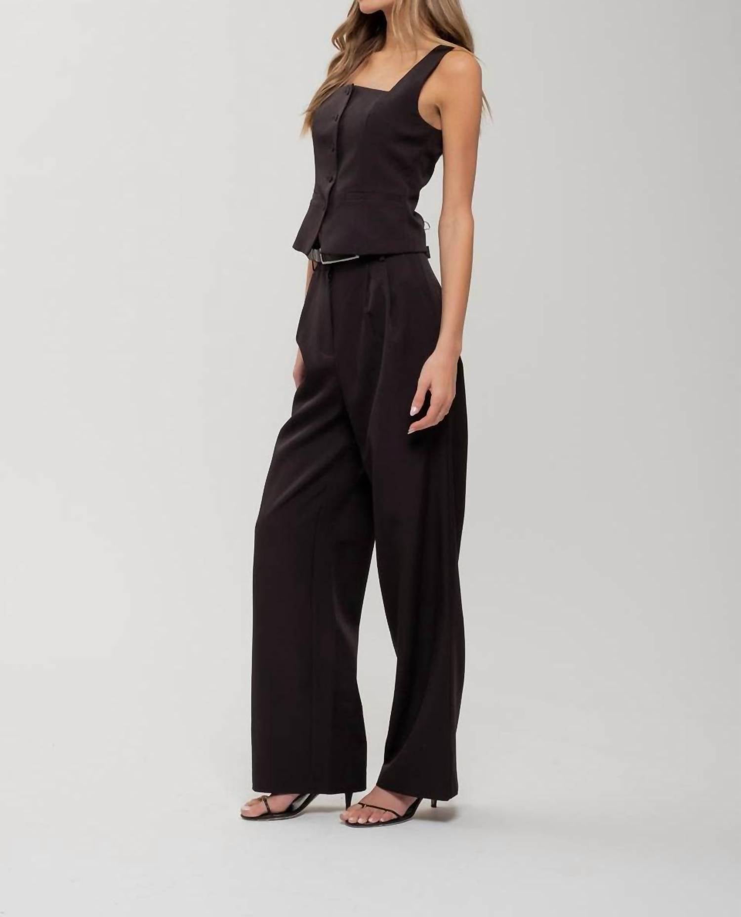 The Workshop Studio - PLEATED WIDE LEG DRESS PANTS
