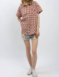 Blue Velvet - Forever Washed Flannel Short Sleeve Shirt