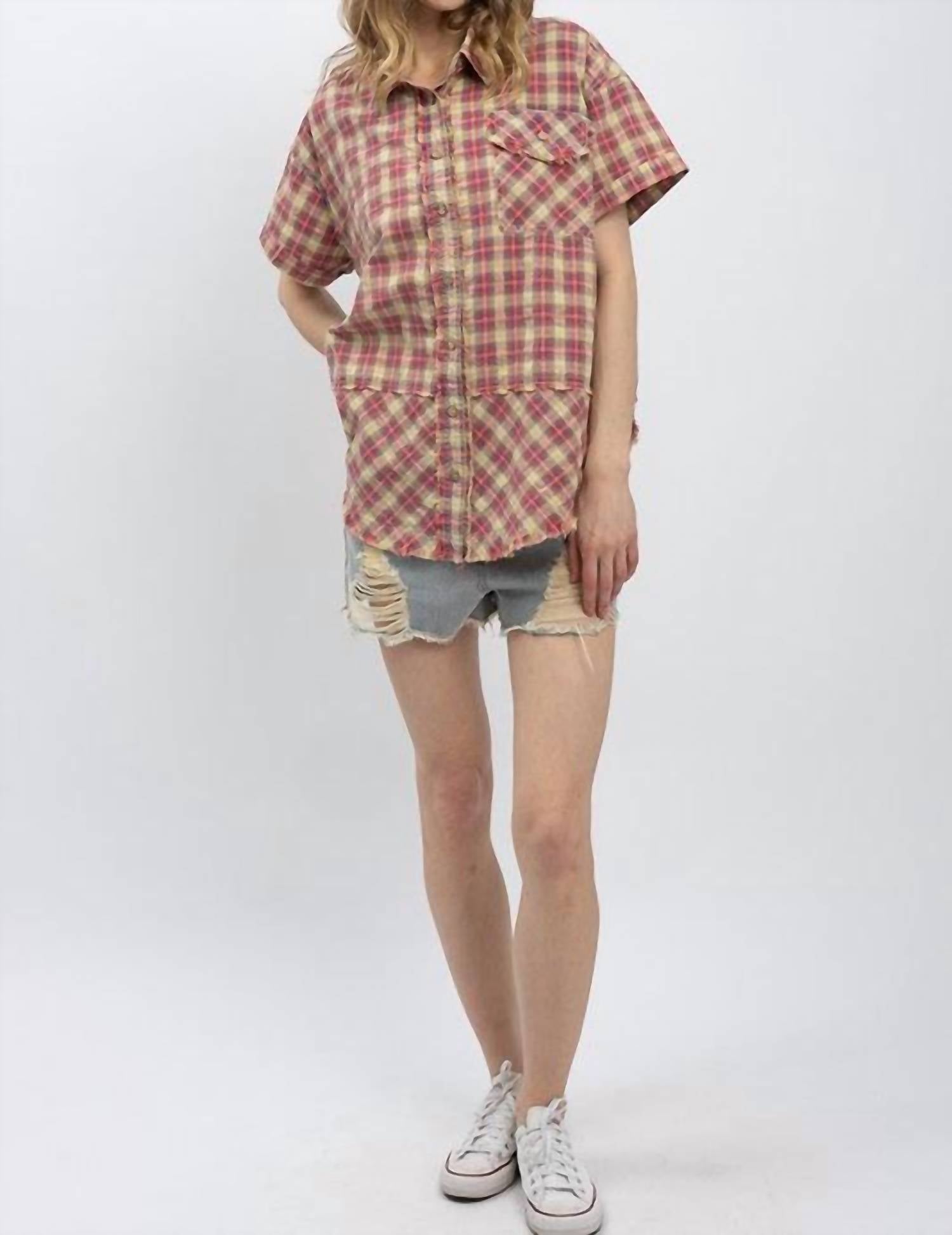 Blue Velvet - Forever Washed Flannel Short Sleeve Shirt