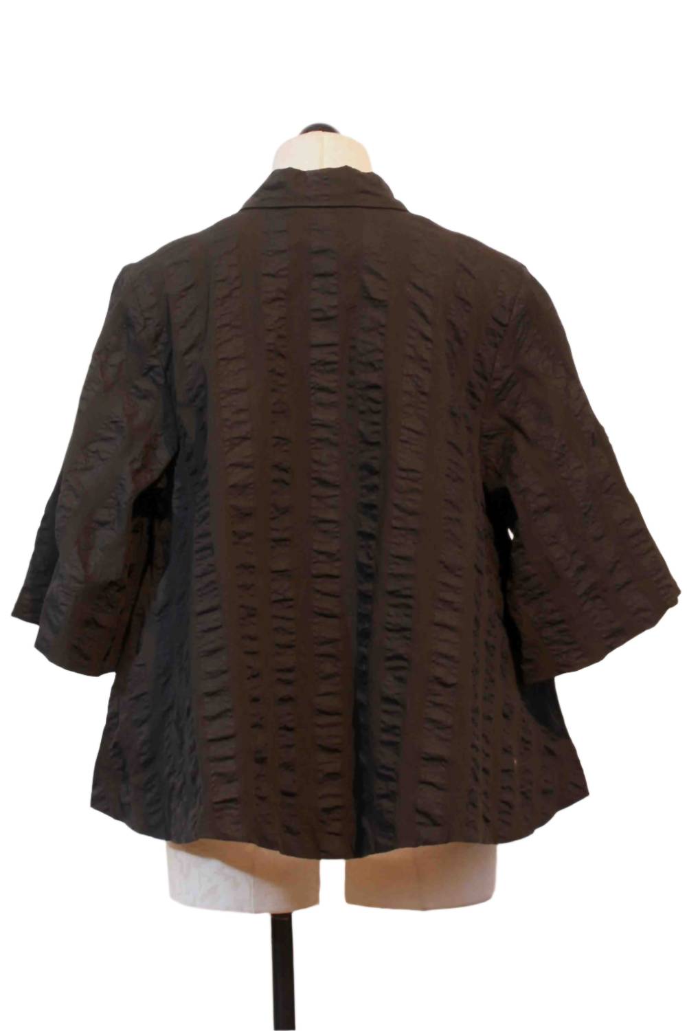 Baci - Women's Crinkle Stripe Flared Short Sleeve Blouse