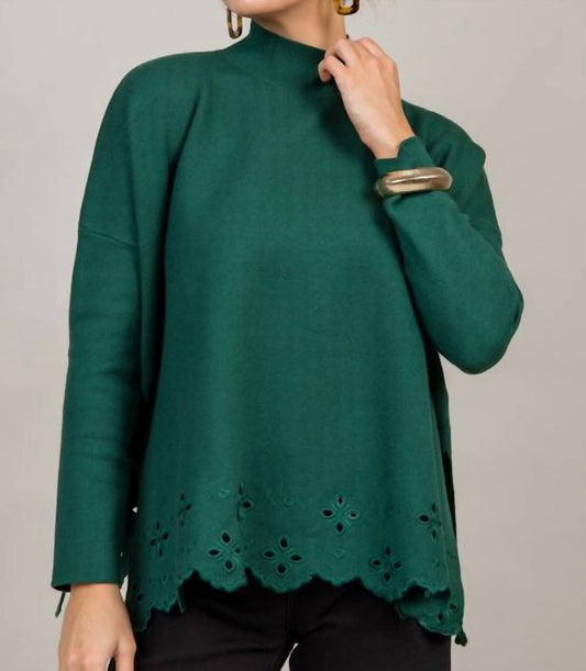Entro - High Neck Eyelet Sweater