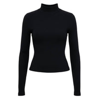 Ambar - Mock Neck Long Sleeve Cotton Rib Top