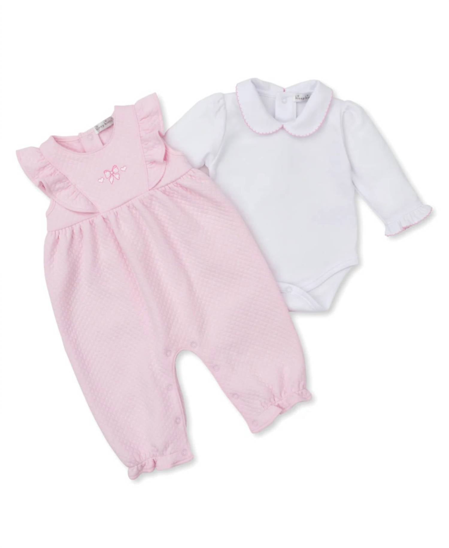 Kissy Kissy - Girls' Billow Bows Jacquard Overalls