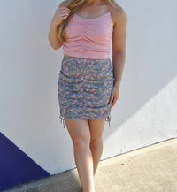 She + Sky - Ruched Rib Knit Cami Top