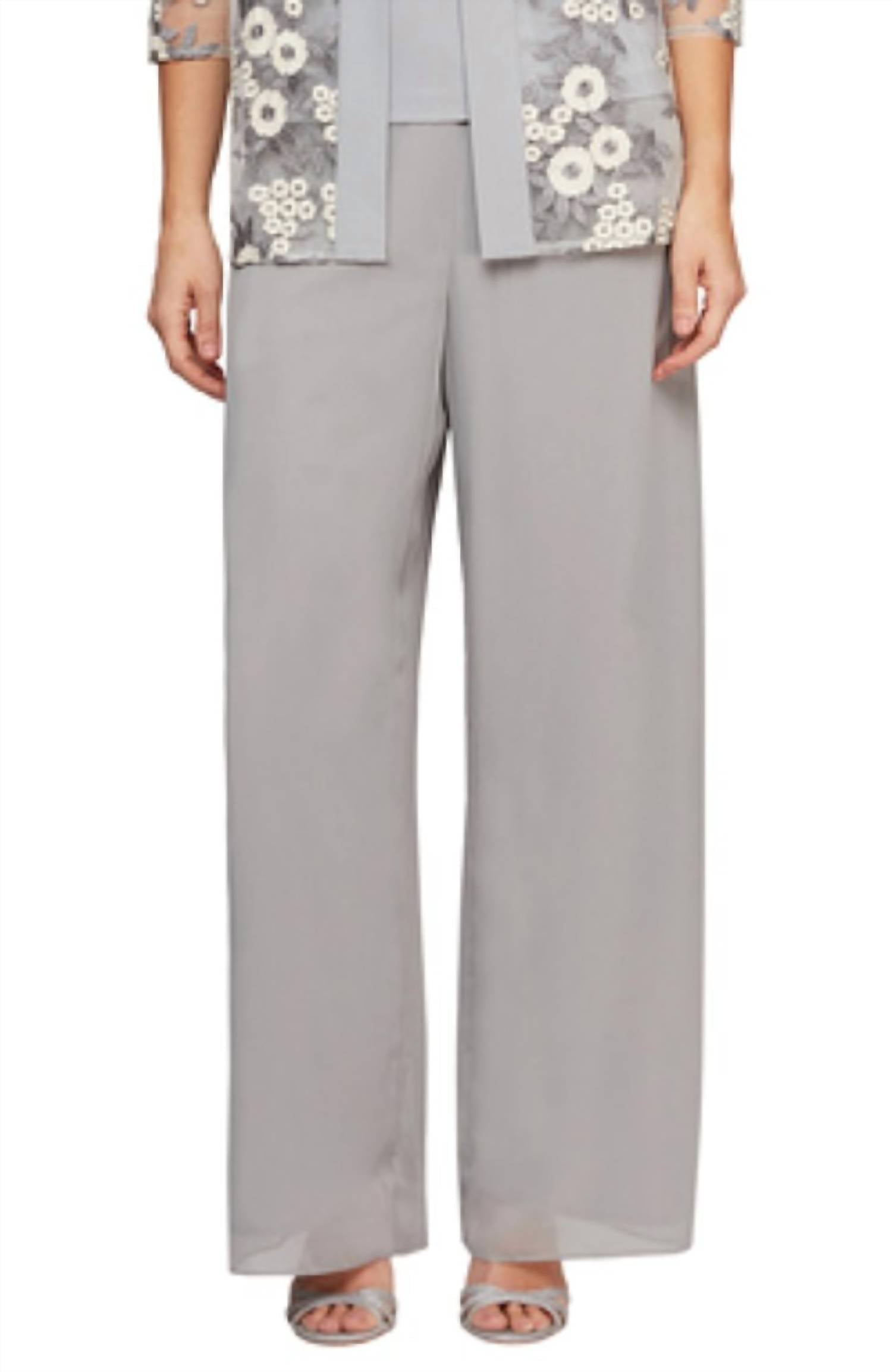 Alex Evenings - Chiffon Straight Leg Pant