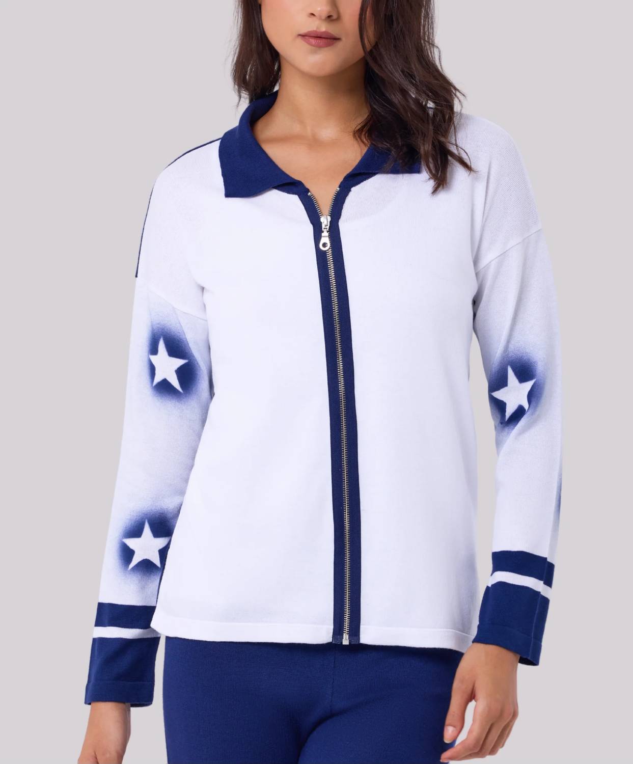 Angel Apparel - Star Zip-Up Knit Jacket