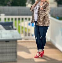 Amelia K. Luxe Lovely Blazer in leopard print - women's jacket - alternate view