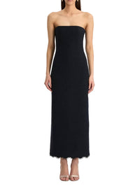 Oscar De La Renta - Strapless Tweed Bustier Midi Dress