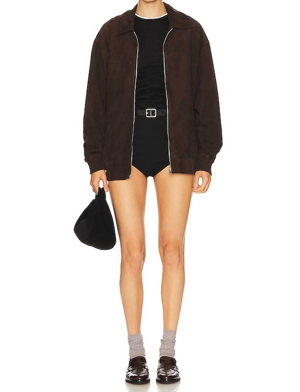 LAMARQUE Women's Caden Bomber Jacket in chocolate - women's jacket - view 5